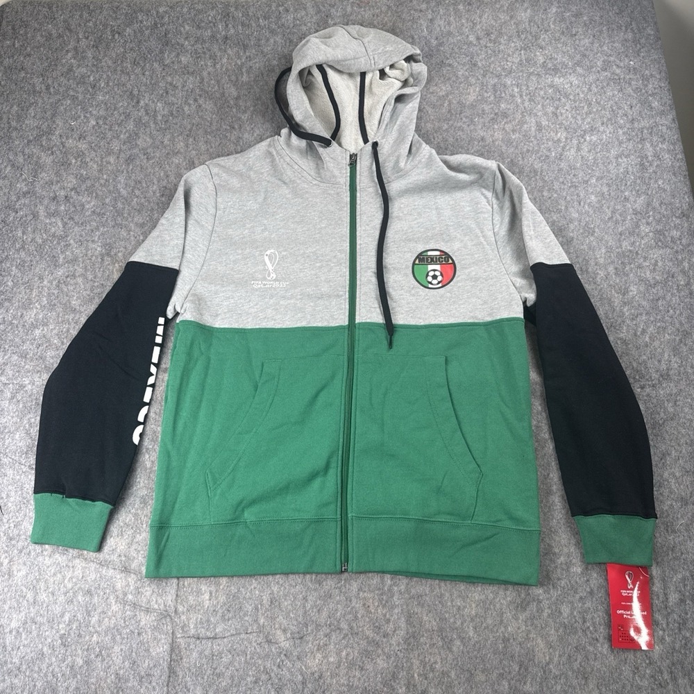 FIFA Qatar 2022 World Cup Men's‎ Mexico Graphic Full Zip Hoodie Size Large